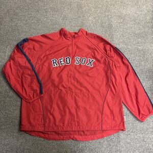 Boston Red Sox Majestic Red Pullover Windbreaker Jacket 1/4 Zip Men's 4XL